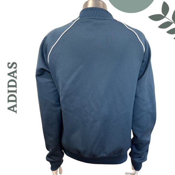 Adidas Originals Teal Blue Grey 3-Stripes Track Jacket | Iconic Zip Front Small - Picture 4 of 6
